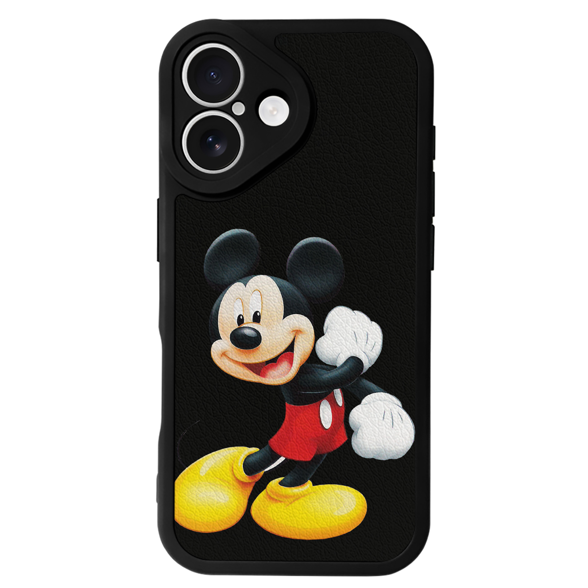 （画像用） ミッキーマウス Mickey Mouse 【iPhone 16シリーズ対応】シリコンスマホケース（レザー調） 材質：シリコン